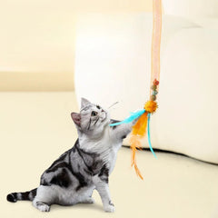 Cat Springs Toys String Tubing with Feather Spring Elastic Cat Toy Interactive Scratching Feather Toys Pet Catnip Products gatos - PetPals Store
