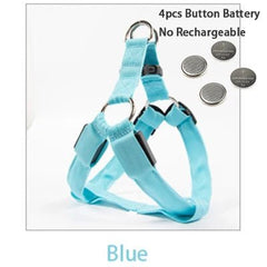 Adjustable LED Dog Harness Usb Rechargeable Flashing Night Safety No Pull Collars Harness For Small Medium Dogs Pets Arnes Perro - PetPals Store