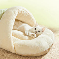 Winter Warm Pet Cat Bed Soft Plush Cat Cave Bed Enclosed Kitten House Pet Sleeping Bed for Cats Small Dogs Pet Supplies - PetPals Store