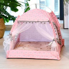 Cat Broken Flower Tent Semi Enclosed Internet Celebrity Tent Nest Universal For All Seasons Pet Supplies Summer Dog And Cat Nest - PetPals Store