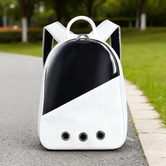 Pet Carrying Bag PU Breathable Transparent Comfortable Minimalist and Portable Cat Backpack With Ventilation Space on Both Sides - PetPals Store