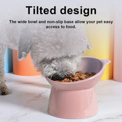 Tilted Cat Food Bowl Elevated Cat Bowl Ergonomic Raised Cat Food Bowl Anti Vomiting Tall Dog Bowl Non Slip for Flat - Faced Cats - PetPals Store
