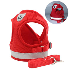 Adjustable Breathable Pet Dog Cat Harness and Leash Escape Proof Cat Vest Harness Puppy Dog Kitten Leads Reflective Cat Collar - PetPals Store