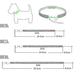 Adjustable Pet Necklace Cat Dog Crystal Collar Rhinestone Bone Pendant Puppy Luxury Fashion Beauty Dress Up Dog Accessories - PetPals Store