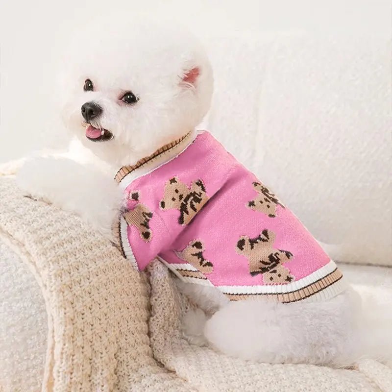 Winter Dog Clothes Chihuahua Soft Puppy Kitten High Striped Cardigan Warm Knitted Sweater Coat Fashion Clothing for Pet Dogs Cat - PetPals Store