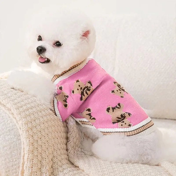 Winter Dog Clothes Chihuahua Soft Puppy Kitten High Striped Cardigan Warm Knitted Sweater Coat Fashion Clothing for Pet Dogs Cat - PetPals Store