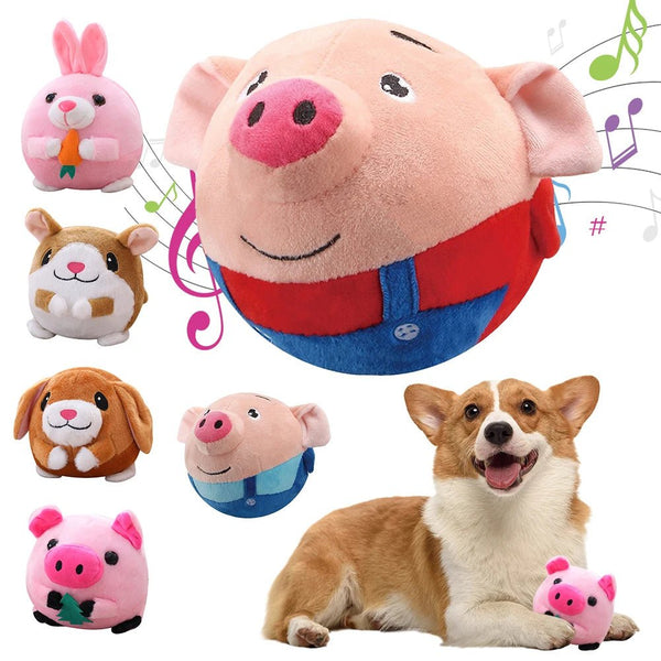Plush Automatic Bouncing Toys Bite Resistant Funny Interactive Squeaky Toys Talking Self - Moving for Small Medium Dogs - PetPals Store