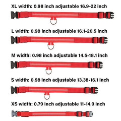 Dog Collar Nylon LED Night Safety Flashing Glow In The Dark Pet Dog Leash pet Dogs Luminous Fluorescent collar dog accessories - PetPals Store