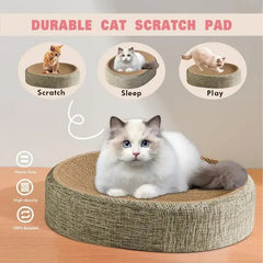 Oval Shaped Scratch Pad for Cats Sisal Scratching Cat Bed Multipurpose Pet Sleeping Mat Wear - Resistant Cat Scratch Bed Nest - PetPals Store