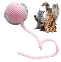 Automatic Rolling Ball with Tail Lamp USB Rechargeable Smart Interactive Cat Ball Toy for Cats Pet Dog accessories 고양이 장난감 - PetPals Store