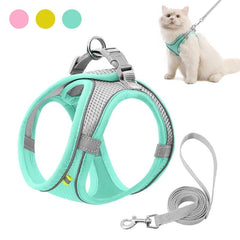 Adjustable Cat Harness Leash Escape Proof Kitten Dog Harness For Cat Small Dog Breathable Cat Harness Lead Leash Pet Accessories - PetPals Store