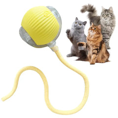 Automatic Rolling Ball with Tail Lamp USB Rechargeable Smart Interactive Cat Ball Toy for Cats Pet Dog accessories 고양이 장난감 - PetPals Store
