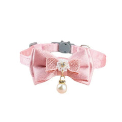 Pet Collar Pink Lace Bow Hanging Bead Cat Choker Bell Dog Cat Supplies Pet Accessories Dog Accessories Dog Cat Products - PetPals Store