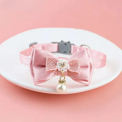 Pet Collar Pink Lace Bow Hanging Bead Cat Choker Bell Dog Cat Supplies Pet Accessories Dog Accessories Dog Cat Products - PetPals Store