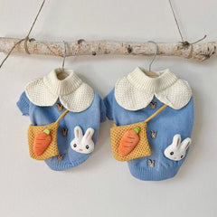 Blue Rabbit Pet Dog Clothes Pet Winter Warm Sweater Teddy Knitted Shirt Dog Two Legs Clothes Pet Supplies XS - XL Puppy Coat - PetPals Store