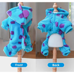 Halloween Dog Costume Dinosaur Clothes for Small DogsFleece Winter Puppy Hoodies with Leash Ring Pet Cold Weather Coat Funny Ou - PetPals Store