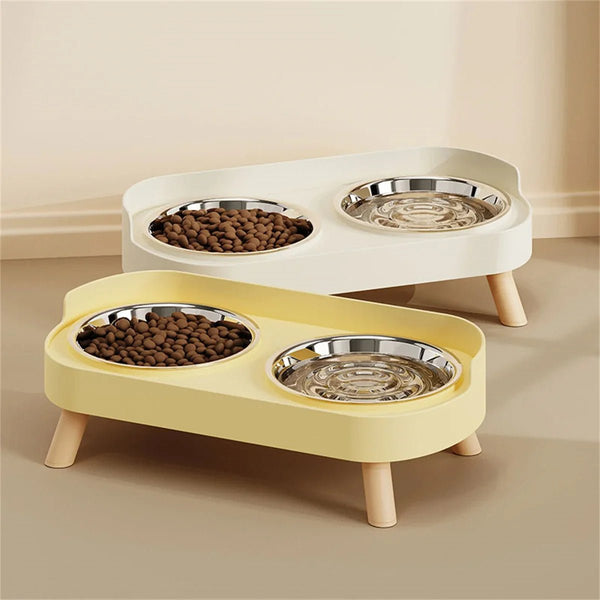 Cat Bowl Anti - knock Stainless Steel Double Bowl Dog Bowl Cat Bowl Food Bowl Anti - splash Food Bowl Cat Water Bowl - PetPals Store