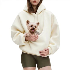 Solid color Men's Kangaroo Hoodie Blackley Sweatshirt with Pet Pocket Cat Carrier Comfortable Unisex Hooded Sweatshirt - PetPals Store