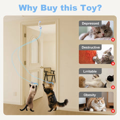 Cat Toys Electric Door Hanging Cat Toy Interactive Cat Toy USB Rechargeable Self Play Toy Retractable Kitten Toys - PetPals Store