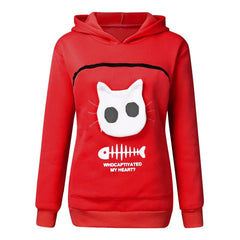 S - 3XL Cat Lovers Hooded Sweatshirt Kangaroo Dog Pet Paw Dropshipping Pullovers Cuddle Pouch Fish Pocket Hoodie - PetPals Store