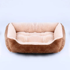 Bed for Dog Cat Pet Square Plush Kennel Medium Small Dog Sofa Bed Cushion Pet Calming Dog Bed House Pet Supplies Accessories - PetPals Store