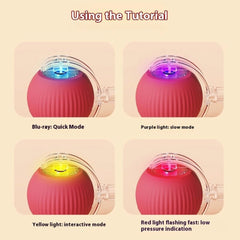 Automatic Rolling Ball with Tail Lamp USB Rechargeable Smart Interactive Cat Ball Toy for Cats Pet Dog accessories 고양이 장난감 - PetPals Store
