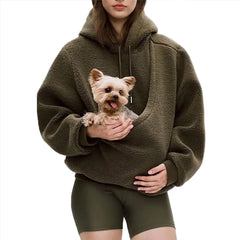 Solid color Men's Kangaroo Hoodie Blackley Sweatshirt with Pet Pocket Cat Carrier Comfortable Unisex Hooded Sweatshirt - PetPals Store