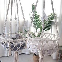 New Pet Hammock Cat Swing Hand Woven Cotton Rope Cats Hanging Basket Kitten Hanging String Den Indoor Pend Nest Pets Supplies - PetPals Store
