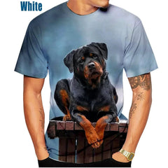 New Men's Casual T-shirt Pet Dog Short Sleeves Shirt Cute Fashion Rottweiler 3D Printing Tops XS~5XL - PetPals Store