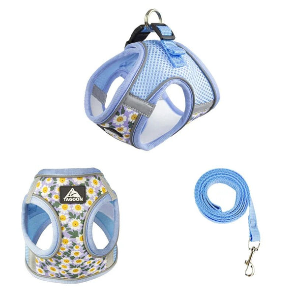 Dog Harness and Leash Set Reflective Pets Chest Strap for Small Puppy Cats Vest Harness Chihuahua Yorkies Teddy Walking Supplies - PetPals Store