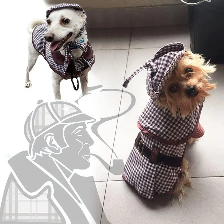 Dog Halloween Costume Famous Detective Clothes Detective Outifsfor Dogs Clothes Pet Costumes Funny Cosplay Costume Small Dogs H - PetPals Store