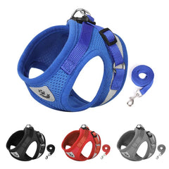 Adjustable Breathable Pet Dog Cat Harness and Leash Escape Proof Cat Vest Harness Puppy Dog Kitten Leads Reflective Cat Collar - PetPals Store