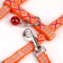 Nylon Cat Harness Vest Leash Lead For Kitten Puppy Adjustable Small Medium Cats Dog Harness With Bell Accessories Leash Set - PetPals Store