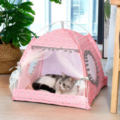 Cat Broken Flower Tent Semi Enclosed Internet Celebrity Tent Nest Universal For All Seasons Pet Supplies Summer Dog And Cat Nest - PetPals Store