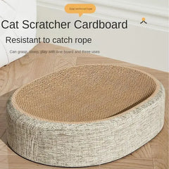 Oval Shaped Scratch Pad for Cats Sisal Scratching Cat Bed Multipurpose Pet Sleeping Mat Wear - Resistant Cat Scratch Bed Nest - PetPals Store