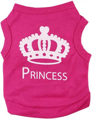 Princess Crown Dog Shirts Vest, Puppy Summer Dog Clothes for Small Dogs, Puppy Cat T Shirt Pet Apparel - PetPals Store