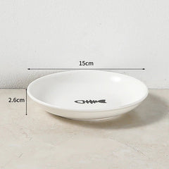 1 Set Pet Ceramic Bowl Iron Rack Cat Food Snacks Canned Plate Anti - Black Chin Anti - Turning Water Does Not Leak Easy To Eat - PetPals Store