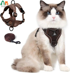 Cat Harness and Leash Set,Upgraded Escape Proof Adjustable Kitten Vest for Cat Outdoor Walking,Reflective Strips for Dark Night - PetPals Store