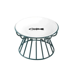1 Set Pet Ceramic Bowl Iron Rack Cat Food Snacks Canned Plate Anti - Black Chin Anti - Turning Water Does Not Leak Easy To Eat - PetPals Store