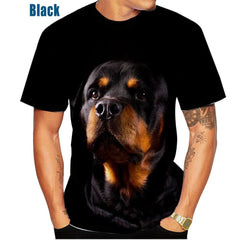 New Men's Casual T-shirt Pet Dog Short Sleeves Shirt Cute Fashion Rottweiler 3D Printing Tops XS~5XL - PetPals Store