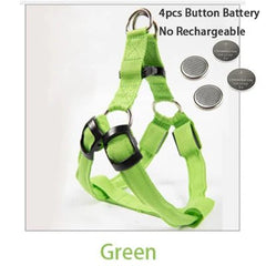 Adjustable LED Dog Harness Usb Rechargeable Flashing Night Safety No Pull Collars Harness For Small Medium Dogs Pets Arnes Perro - PetPals Store