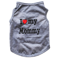 Lovely I Love My Daddy Mommy Small Dog Puppy Pet Cotton Clothes Sleeveless Vest - PetPals Store