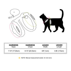 Nylon Cat Harness Vest Leash Lead For Kitten Puppy Adjustable Small Medium Cats Dog Harness With Bell Accessories Leash Set - PetPals Store