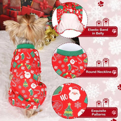 Dog Christmas Pajamas for Small Dogs Winter Chihuahua Yorkie Doggy Pajamas Christmas Doggie Clothes Soft Doggie Pjs Pet Clothes - PetPals Store