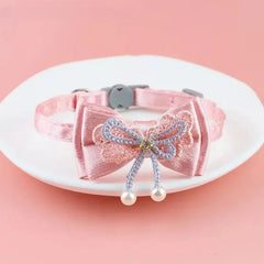 Pet Collar Pink Lace Bow Hanging Bead Cat Choker Bell Dog Cat Supplies Pet Accessories Dog Accessories Dog Cat Products - PetPals Store